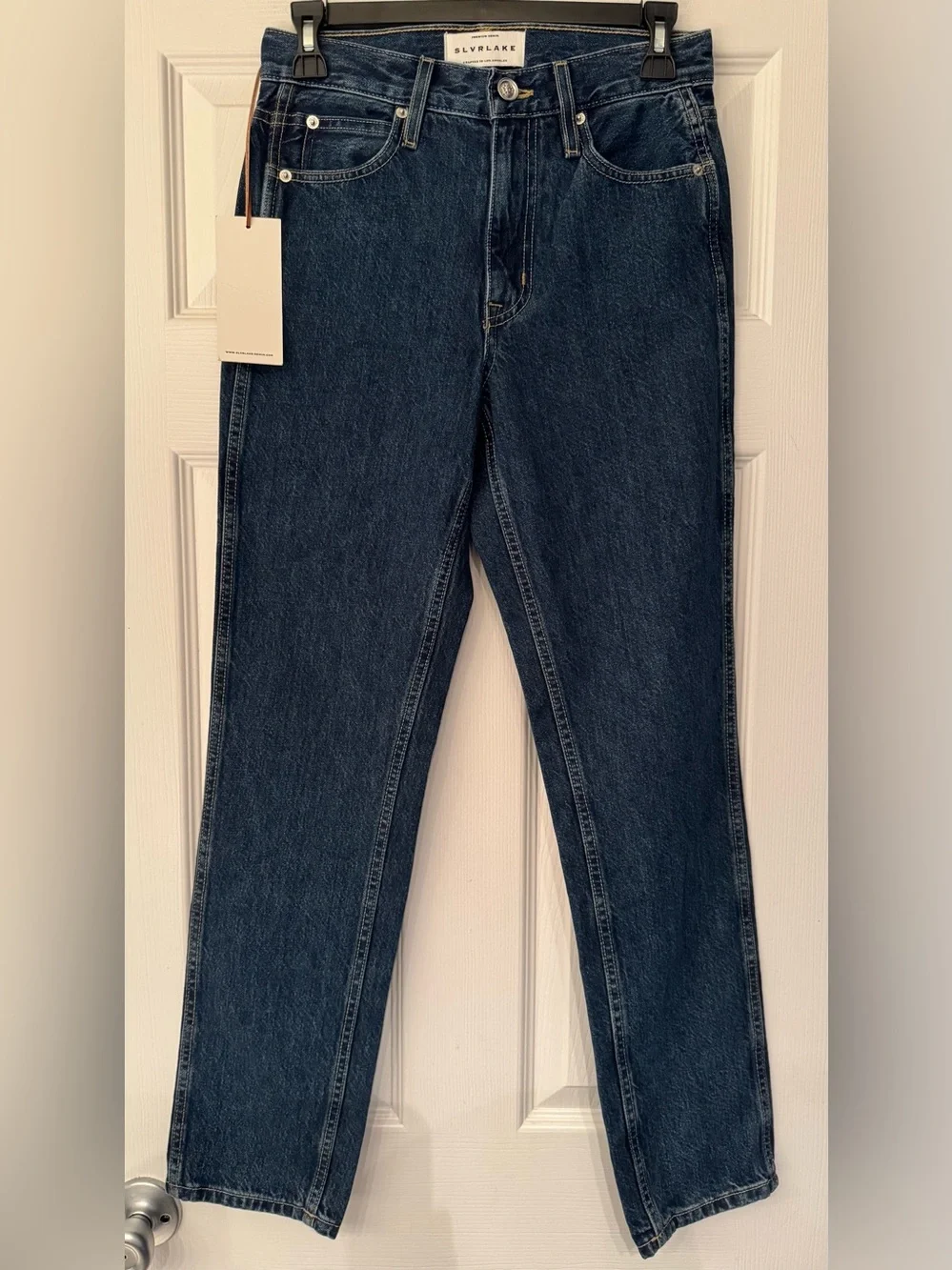 SLVRLAKE Virginia Slims Women’s Blue High Rise Slim Fit Denim Jeans Size 24 - Picture 4 of 16